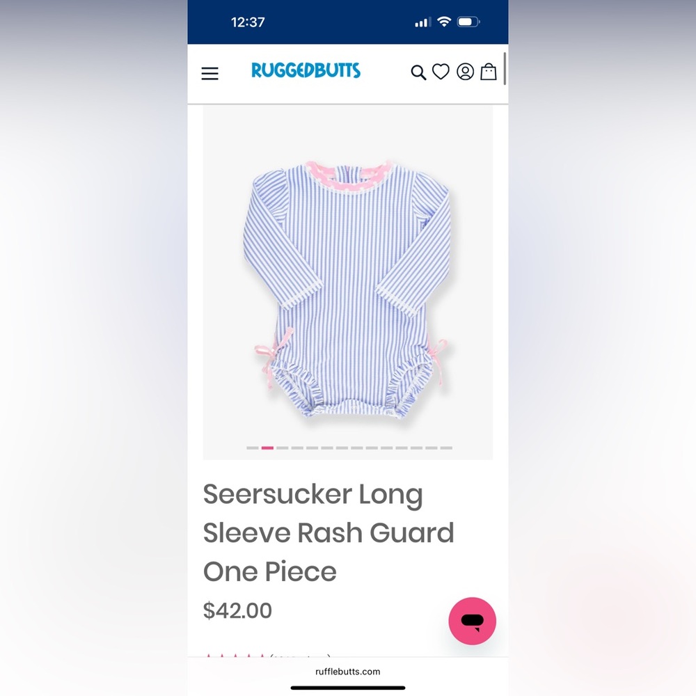 Ruffle Butts Blue and Pink Rash Guard One Piece